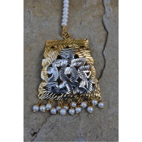 Two Tone Gold Silver Maang Tikka